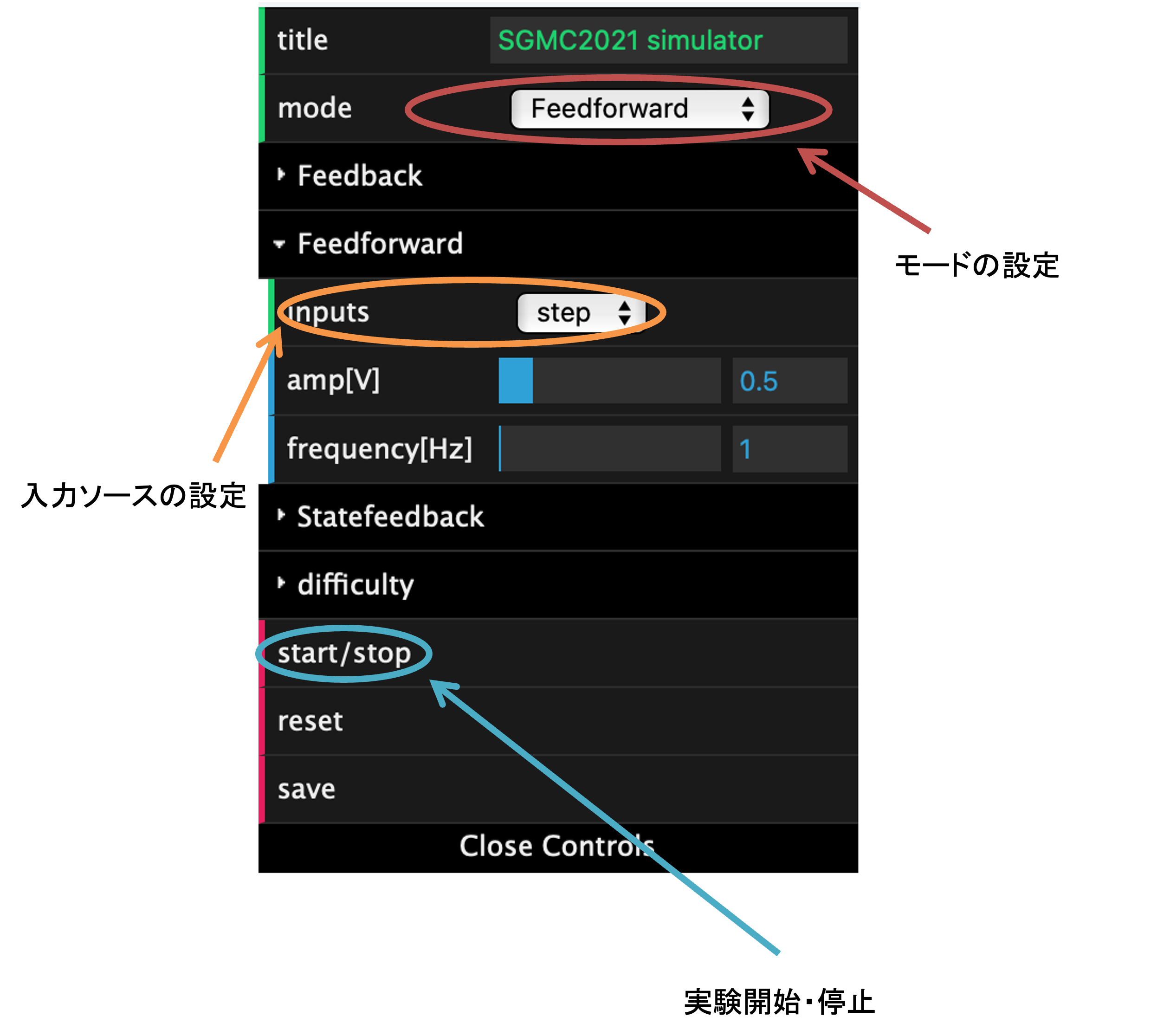 simulator step input